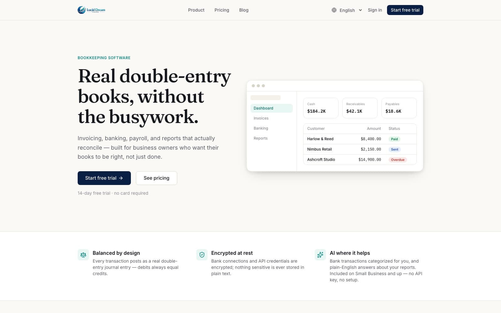 Lucid Dream Finance — live product