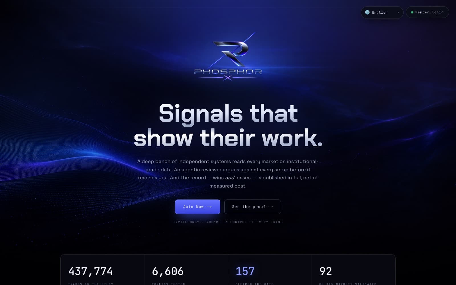 Phosphor X — the live product